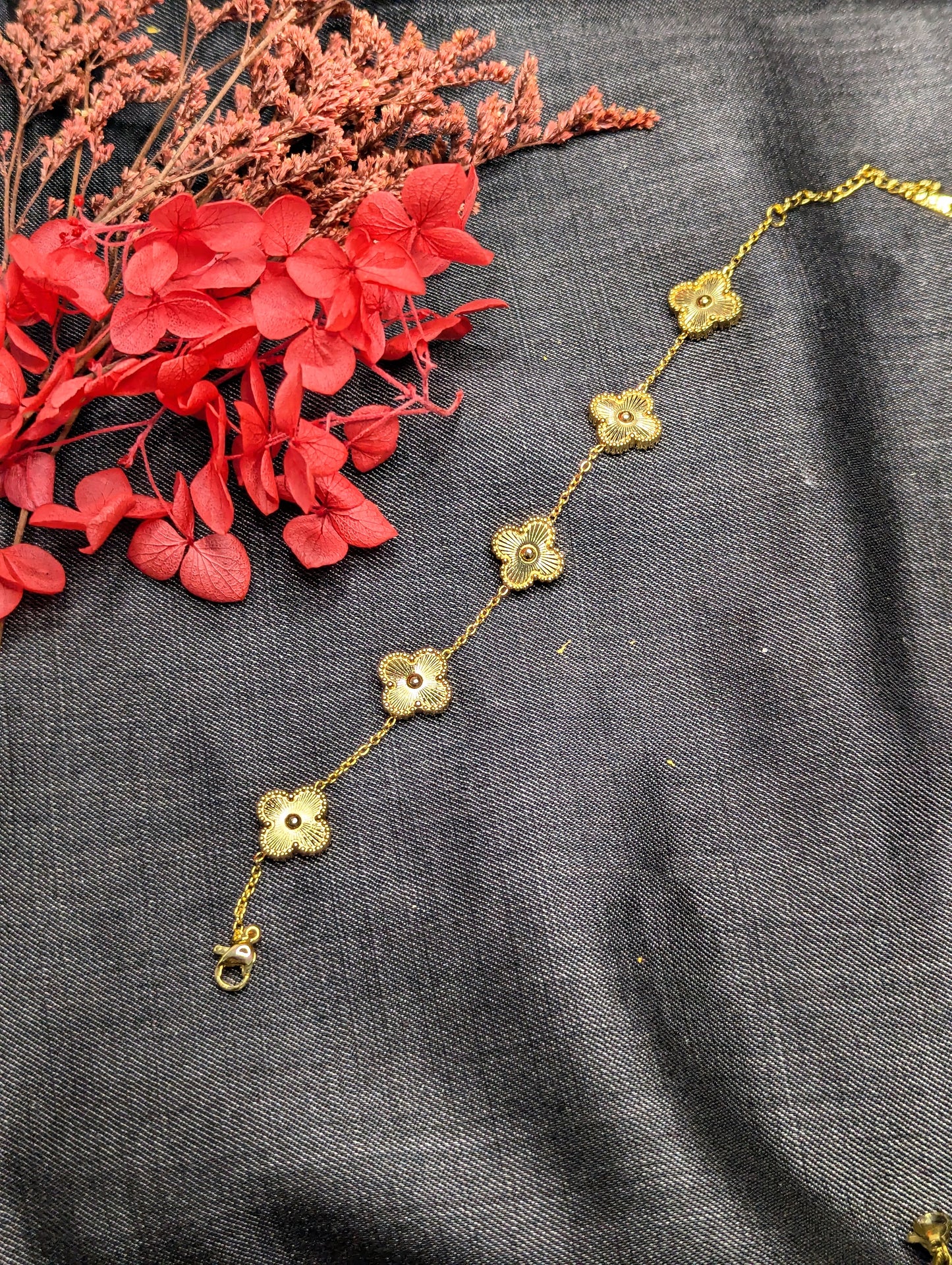 Golden Blossom Charm Bracelet