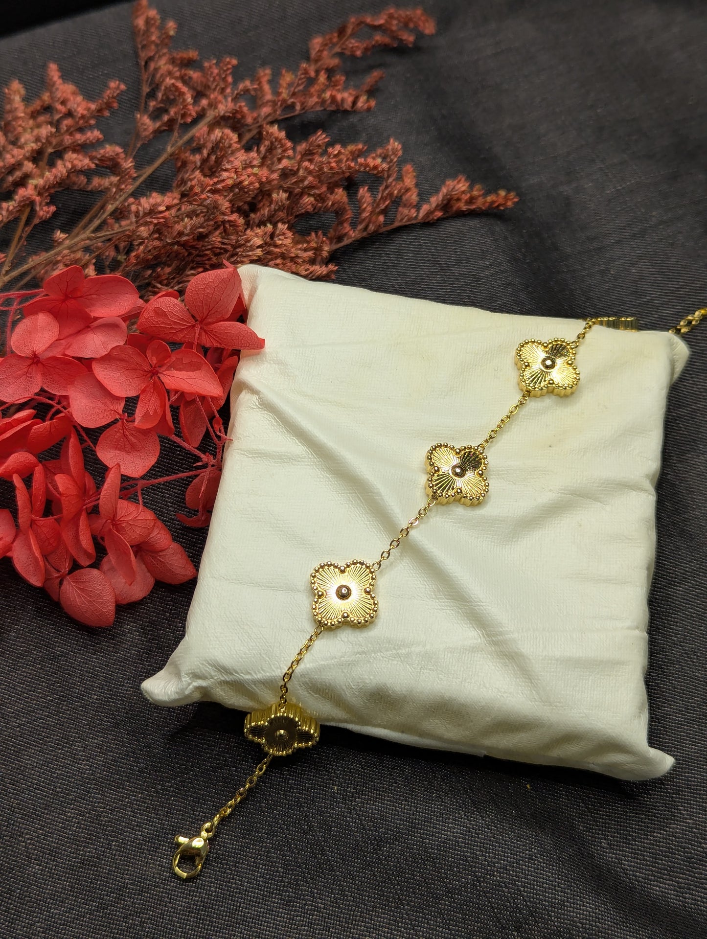 Golden Blossom Charm Bracelet