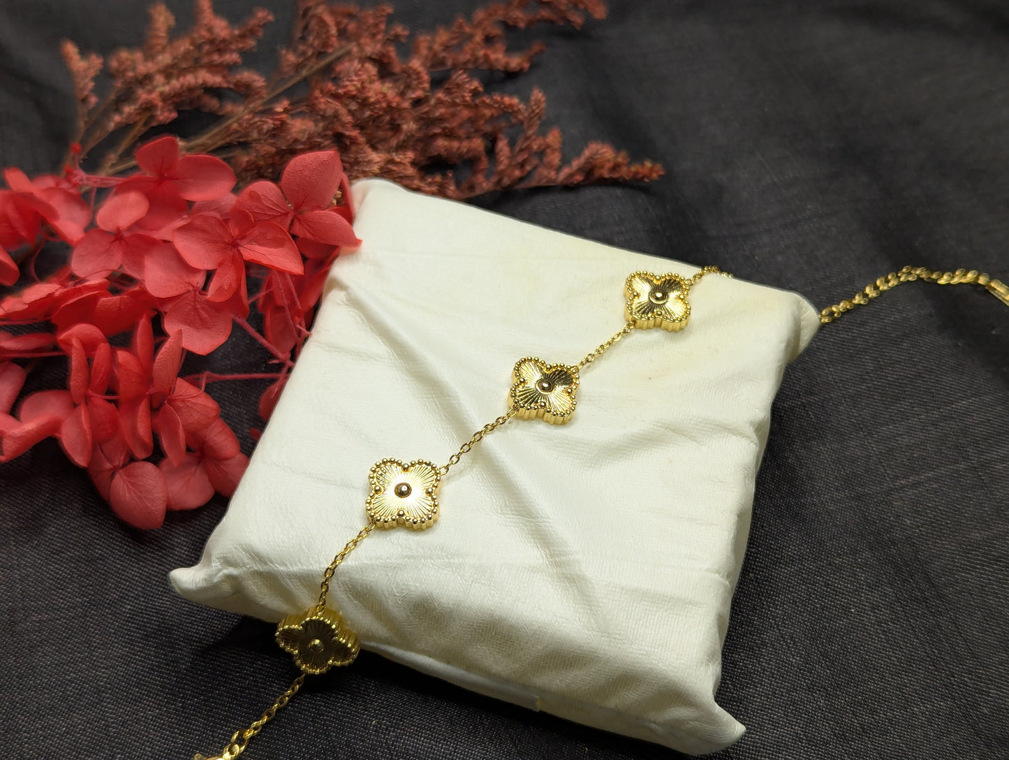 Golden Blossom Charm Bracelet